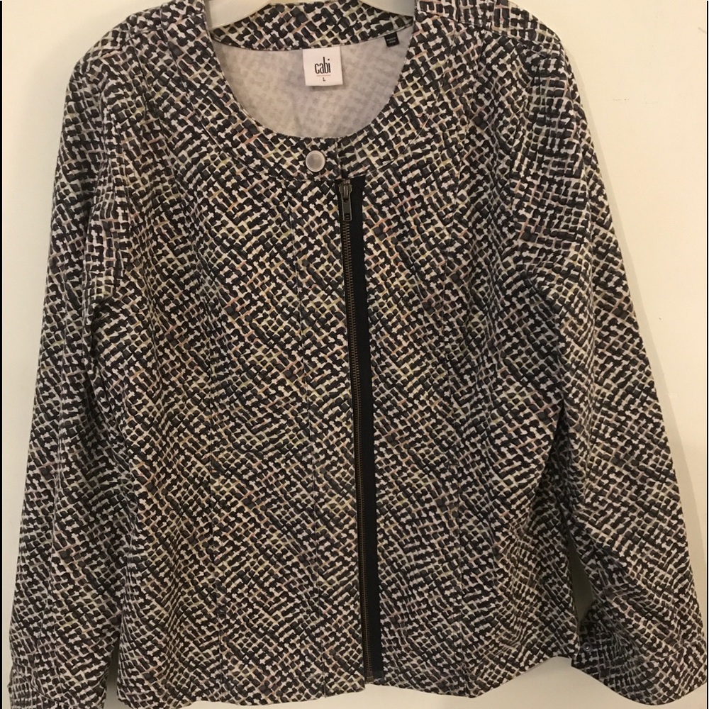 Cabi Moto Cliffside Print Zip Jacket